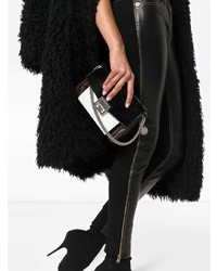 schwarze und weiße bedruckte Leder Umhängetasche von Givenchy