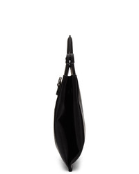 schwarze und weiße bedruckte Leder Umhängetasche von Moschino