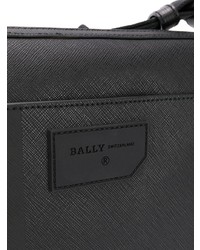 schwarze und weiße bedruckte Leder Umhängetasche von Bally