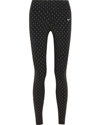 schwarze und weiße bedruckte Leggings von Nike