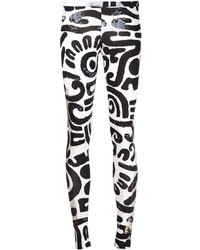 schwarze und weiße bedruckte Leggings von Vivienne Westwood