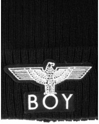 schwarze und weiße bedruckte Mütze von Boy London