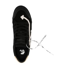 schwarze und weiße bedruckte Segeltuch niedrige Sneakers von Off-White