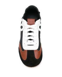 schwarze und weiße bedruckte Segeltuch niedrige Sneakers von Loewe