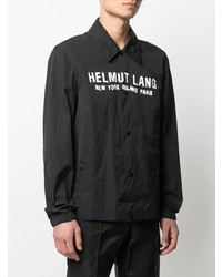 schwarze und weiße bedruckte Shirtjacke von Helmut Lang