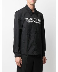 schwarze und weiße bedruckte Shirtjacke von Helmut Lang