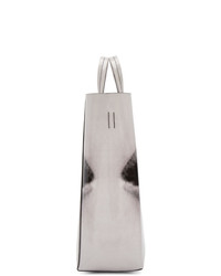 schwarze und weiße bedruckte Shopper Tasche aus Leder von Acne Studios
