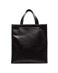 schwarze und weiße bedruckte Shopper Tasche aus Leder von Balenciaga