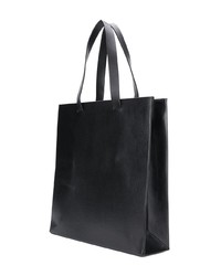 schwarze und weiße bedruckte Shopper Tasche aus Leder von MSGM
