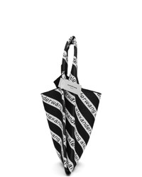 schwarze und weiße bedruckte Shopper Tasche aus Segeltuch von Alexander Wang