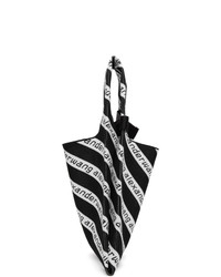 schwarze und weiße bedruckte Shopper Tasche aus Segeltuch von Alexander Wang