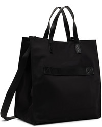 schwarze und weiße bedruckte Shopper Tasche aus Segeltuch von DSQUARED2