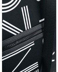 schwarze und weiße bedruckte Shopper Tasche aus Segeltuch von Kenzo