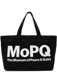 schwarze und weiße bedruckte Shopper Tasche aus Segeltuch von Museum of Peace & Quiet