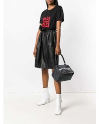 schwarze und weiße bedruckte Shopper Tasche aus Segeltuch von Givenchy