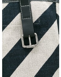 schwarze und weiße bedruckte Shopper Tasche aus Segeltuch von JW Anderson