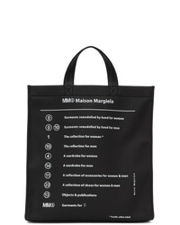 schwarze und weiße bedruckte Shopper Tasche von MM6 MAISON MARGIELA