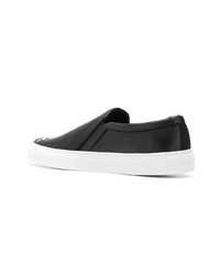 schwarze und weiße bedruckte Slip-On Sneakers aus Leder von Givenchy