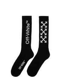 schwarze und weiße bedruckte Socken von Off-White