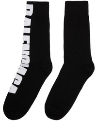 schwarze und weiße bedruckte Socken von Balenciaga