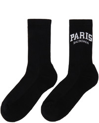 schwarze und weiße bedruckte Socken von Balenciaga