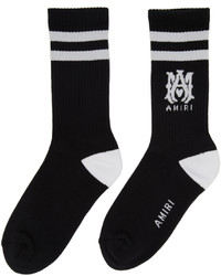 schwarze und weiße bedruckte Socken von Amiri