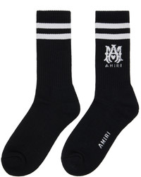 schwarze und weiße bedruckte Socken von Amiri