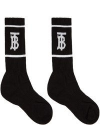 schwarze und weiße bedruckte Socken von Burberry