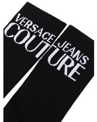 schwarze und weiße bedruckte Socken von VERSACE JEANS COUTURE