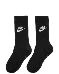 schwarze und weiße bedruckte Socken von Nike