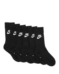 schwarze und weiße bedruckte Socken von Nike