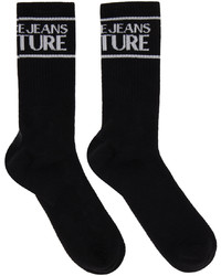 schwarze und weiße bedruckte Socken von VERSACE JEANS COUTURE