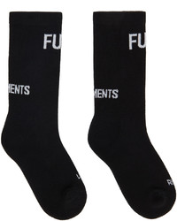 schwarze und weiße bedruckte Socken von Vetements