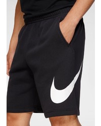 schwarze und weiße bedruckte Sportshorts von Nike Sportswear