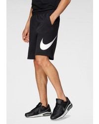 schwarze und weiße bedruckte Sportshorts von Nike Sportswear