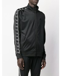 schwarze und weiße bedruckte Windjacke von Nike