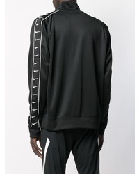 schwarze und weiße bedruckte Windjacke von Nike
