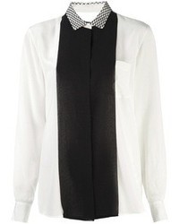 schwarze und weiße Bluse mit Knöpfen von Paul Smith