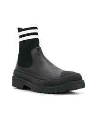 schwarze und weiße Chelsea Boots aus Leder von Neil Barrett