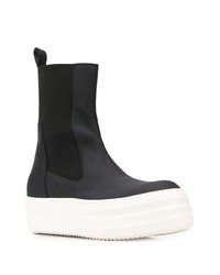 schwarze und weiße Chelsea Boots aus Leder von Rick Owens DRKSHDW