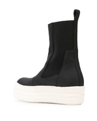 schwarze und weiße Chelsea Boots aus Leder von Rick Owens DRKSHDW