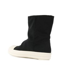 schwarze und weiße Chelsea Boots aus Leder von Rick Owens DRKSHDW