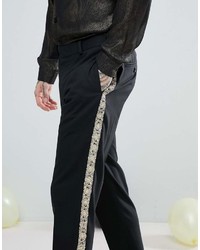 schwarze und weiße Chinohose von Asos