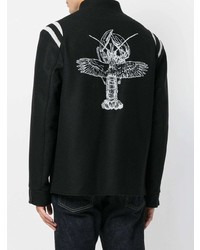 schwarze und weiße Collegejacke von Lanvin