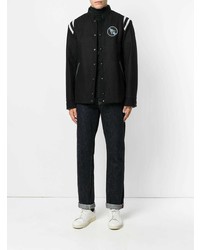 schwarze und weiße Collegejacke von Lanvin