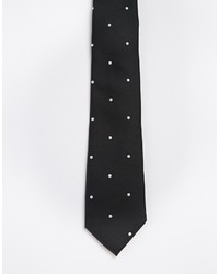 schwarze und weiße gepunktete Krawatte von Asos