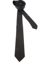 schwarze und weiße gepunktete Krawatte von Dolce & Gabbana