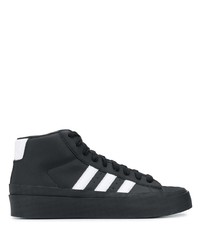 schwarze und weiße hohe Sneakers aus Leder von adidas by 424