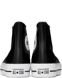 schwarze und weiße hohe Sneakers aus Leder von Converse