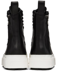 schwarze und weiße hohe Sneakers aus Leder von Julius